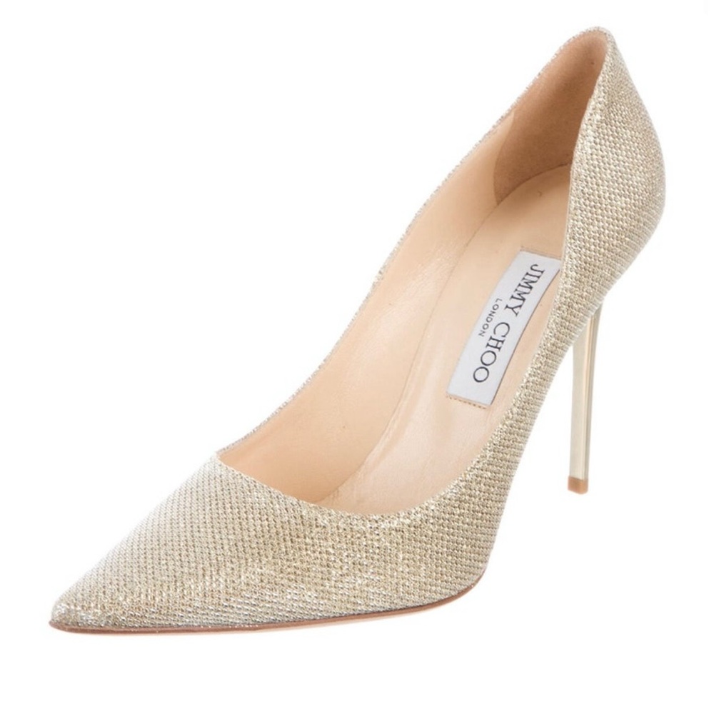 Jimmy Choo Gold Pointed Toe Heels